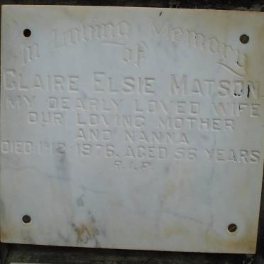 MATSON Claire Elsie -1976