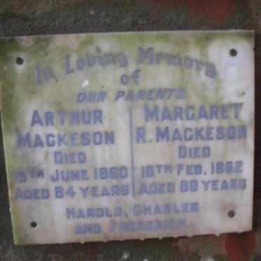 MACKESON Arthur -1960 &amp; Margaret R. -1962