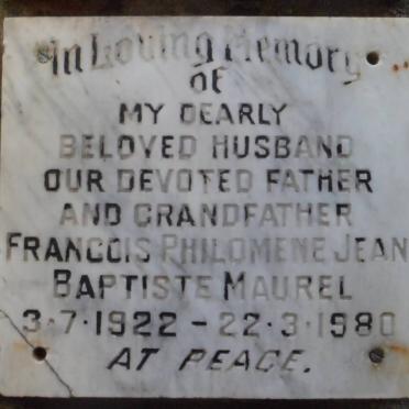 MAUREL Francois Philomene Jean Baptiste 1922-1980