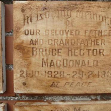 MACDONALD Bruce Hector 1928-1984
