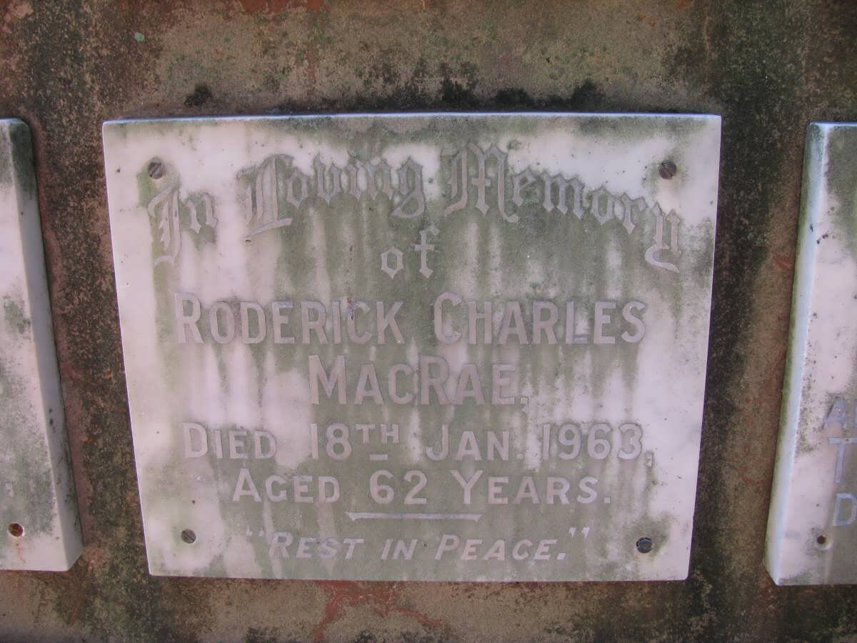 MACRAE Roderick Charles -1963