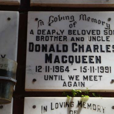 MACQUEEN Donald Charles 1964-1991