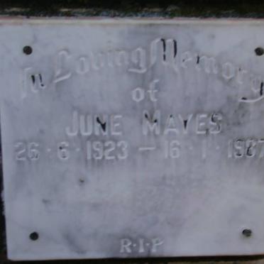 MAYES June 1923-1987