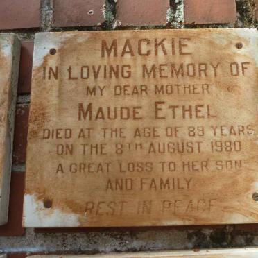 MACKIE Maude Ethel -1980