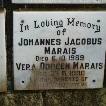 MARAIS Johannes Jacobus -1989 &amp; Vera Doreen -1990