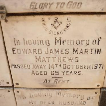 MATTHEWS Edward James Martin -1971