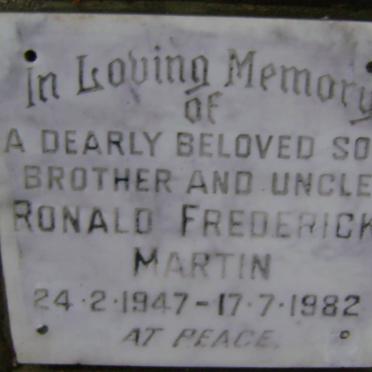 MARTIN Ronald Frederick 1947-1982