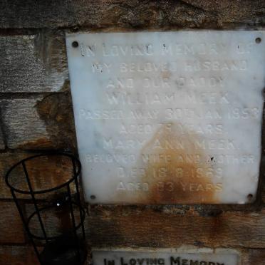 MEEK William -1953 &amp; Mary Ann -1969