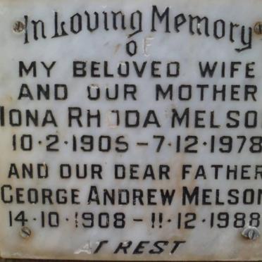 MELSON George Andrew 1908-1988 &amp; Iona Rhoda 1905-1978
