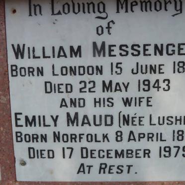 MESSENGER William 1872-1943 &amp; Emily Maud LUSHER 1888-1979