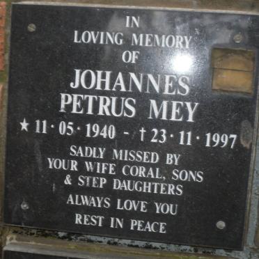 MEY Johannes Petrus 1940-1997