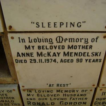 MENDELSKI Anne McKay -1974