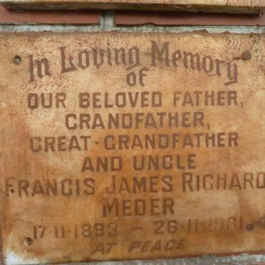 MEDER Francis James Richard 1893-1981
