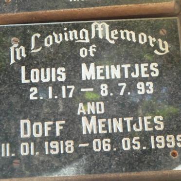 MEINTJES Louis 1917-1993 &amp; Doff 1918-1999