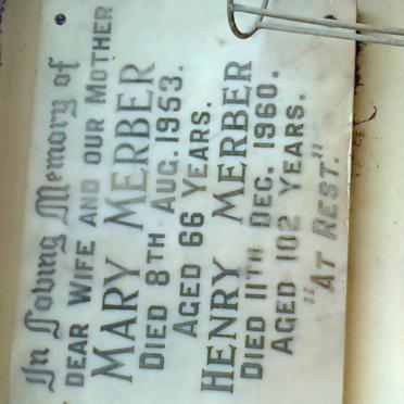 MERBER Henry -1960 :: MERBER Mary -1953