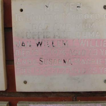 MEYER Jan Willem -1974 &amp; Anna Susanna Magrieta -1978