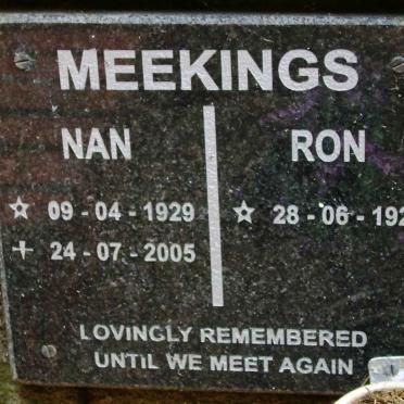 MEEKINGS Ron 1926- &amp; Nan 1929-2005