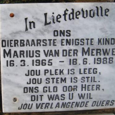 MERWE Marius, van der 1965-1988
