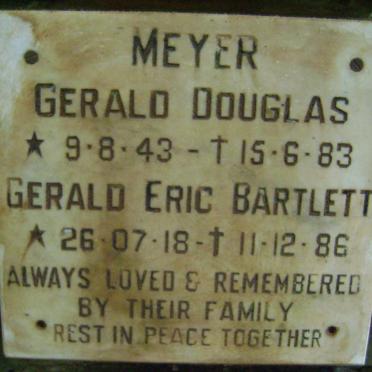 MEYER Gerald Douglas 1943-1983 :: MEYER Gerald Eric Bartlett 1918-1986