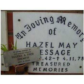 MESSAGE Hazel May 1942-1978 :: DREWETT Fred &amp; Selena