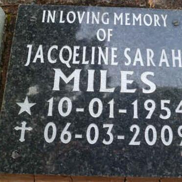 MILES Jacqeline Sarah 1954-2009