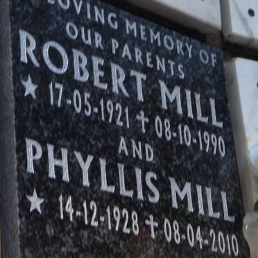 MILL Robert 1921-1990 &amp; Phyllis 1928-2010