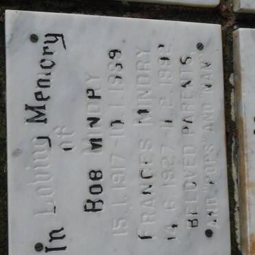 MINDRY Bob 1917-1989 &amp; Frances 1927-1992