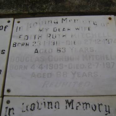 MITCHELL Douglas Gordon 1909-1977 &amp; Edith Ruth 1911-1974