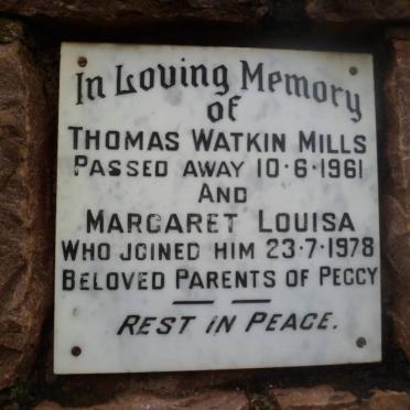 MILLS Thomas Watkin -1961 &amp; Margaret Louisa -1978