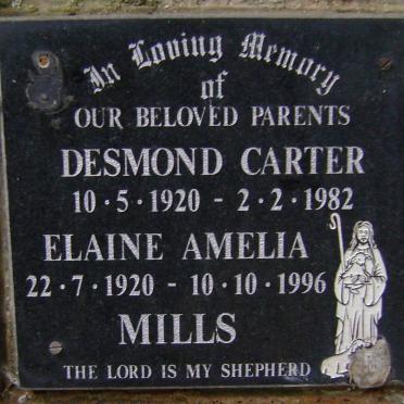 MILLS Desmond Carter 1920-1982 &amp; Elaine Amelia 1920-1996