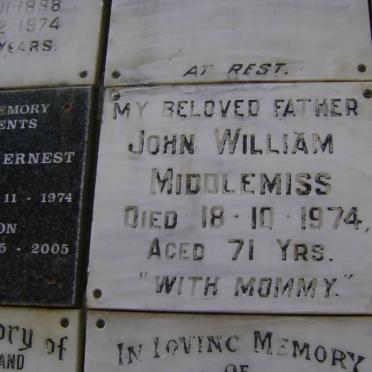 MIDDLEMISS John William -1974