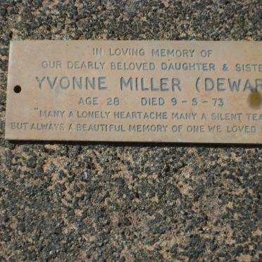 MILLER Yvonne nee DEWAR -1973