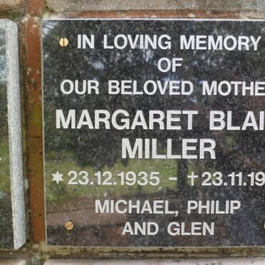 MILLER Margaret Blair 1935-1981
