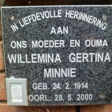 MINNIE Willemina Gertina 1914-2000