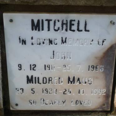 MITCHELL John 1911-1966 &amp; Mildred Maud 1920-1992