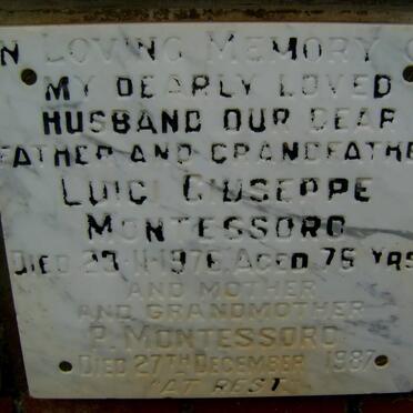 MONTESSORO Luigi Giuseppe -1976 &amp; P. -1987