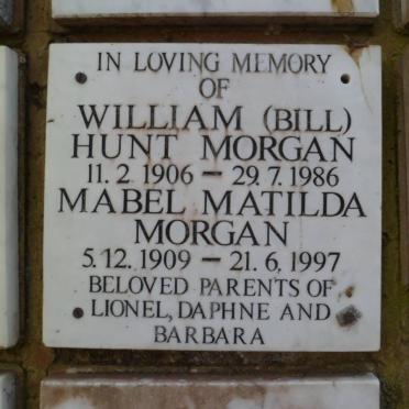 MORGAN William Hunt 1906-1986 &amp; Mabel Mathilda 1909-1997