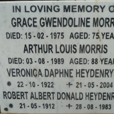 MORRIS Arthur Louis -1989 &amp; Grace Gwendoline -1975