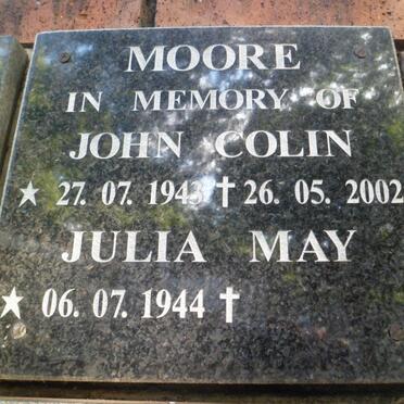 MOORE John Colin 1943-2002 &amp; Julia May 1944-