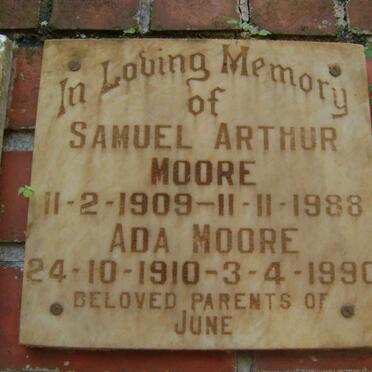MOORE Samuel Arthur 1909-1988 &amp; Ada 1910-1990