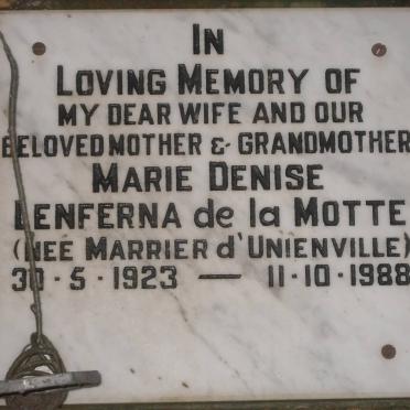 MOTTE Marie Denise Lenferna, de la neé MARRIER d' UNIENVILLE 1923-1988