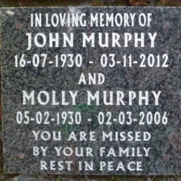 MURPHY John 1930-2012 &amp; Molly 1930-2006