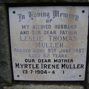 MULLER Leslie Thomas -1967 &amp; Myrtle Irene 1904-1982