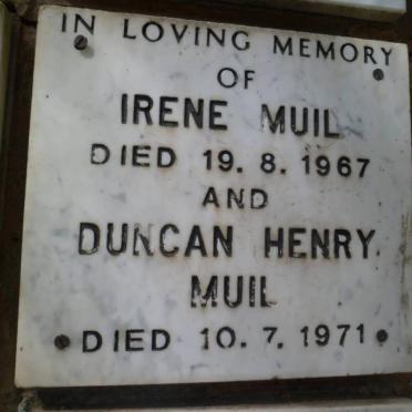 MUIL Duncan Henry -1971 &amp; Irene -1967