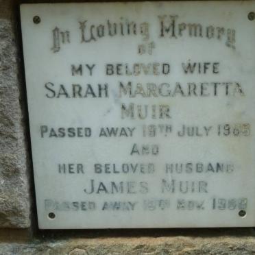 MUIR James -1968 &amp; Sarah Margaretta -1966