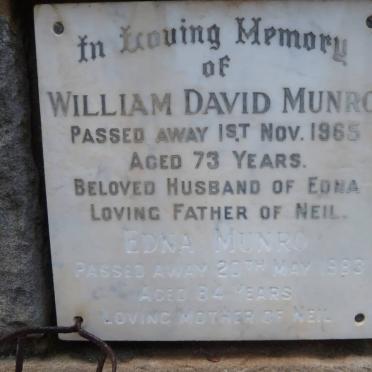 MUNRO William David -1965 &amp; Edna -1983