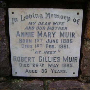 MUIR Robert Gillies -1965 &amp; Annie Mary 1886-1961