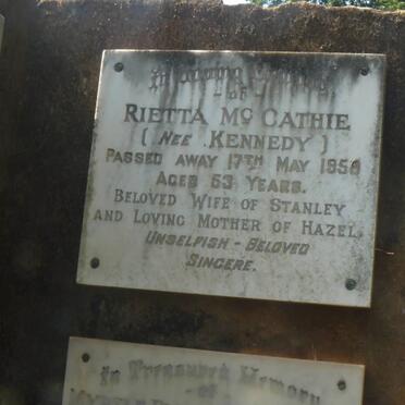 Mc CATHIE Rietta nee KENNEDY -1958