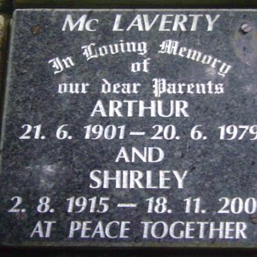 McLAVERTY Arthur 1901-1979 &amp; Shirley 1915-2002