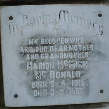 Mc DONALD Marion McMinn 1915-1986